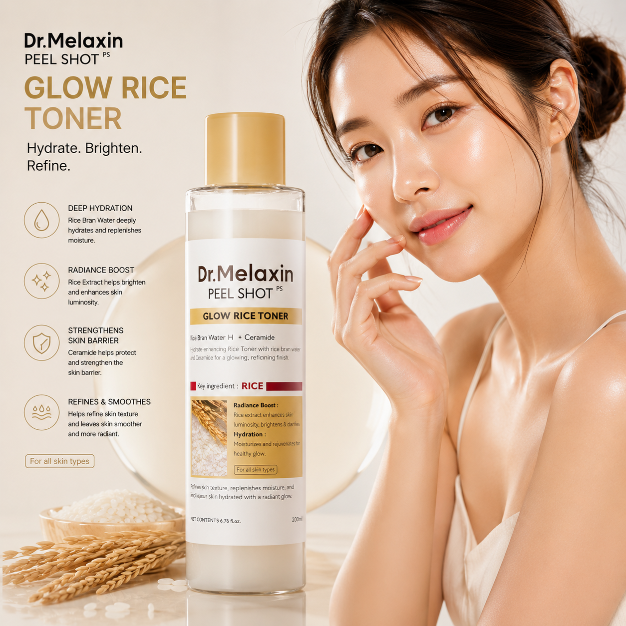 Peel Shot Glow Rice Toner 200 ml